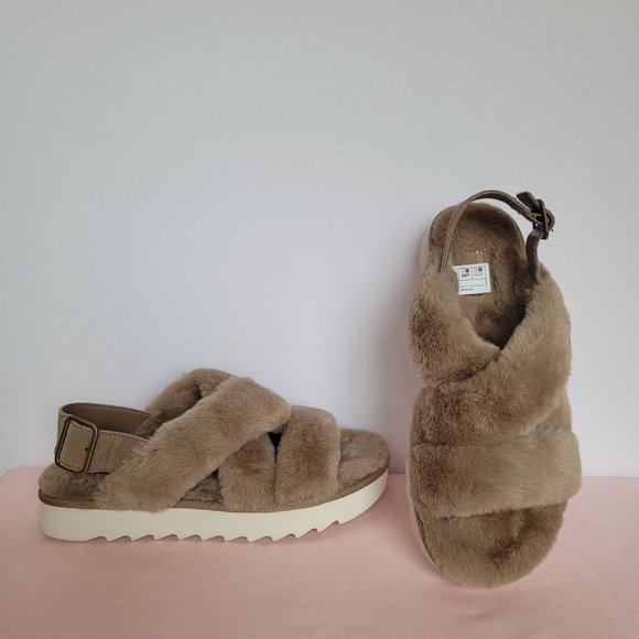 KOOLABURRA BY UGG Women’s Fuzz-EE Faux-Fur Slipper Sandals-Amphora. Size 9M⭐ - Picture 7 of 14